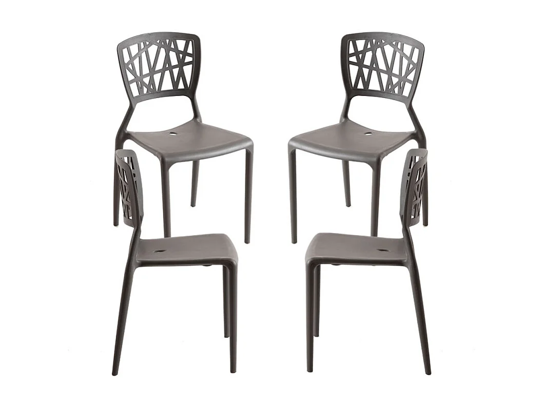 Packs Sillas Jardín - Pack 4 Sillas Delta - Gris oscuro