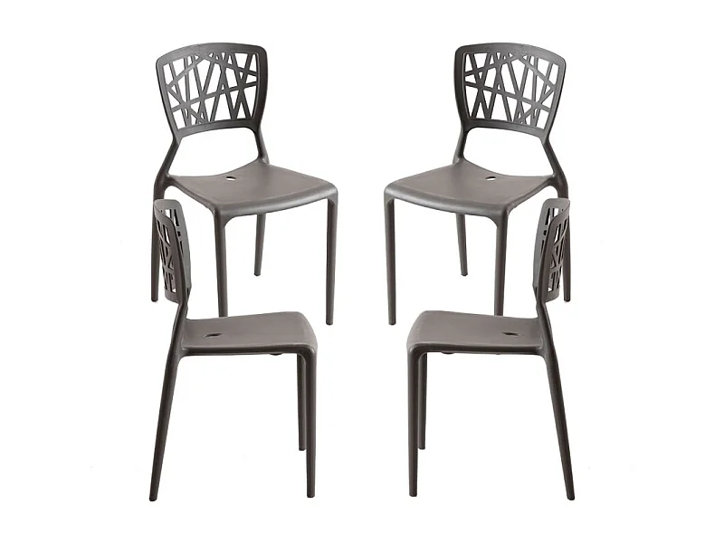 Packs Sillas Jardín - Pack 4 Sillas Delta - Gris oscuro