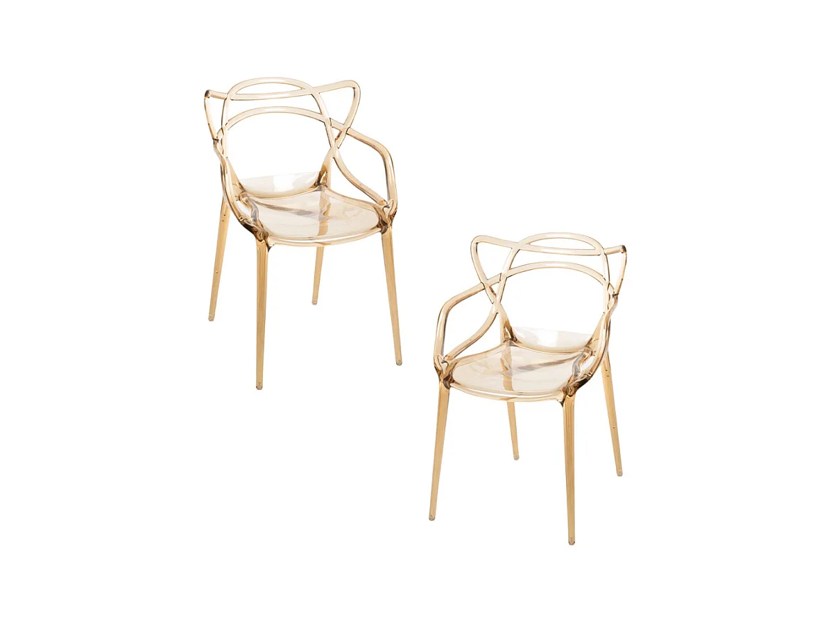 Packs Sillas Jardín - Pack 2 Sillas Korme Transparente - Ambar