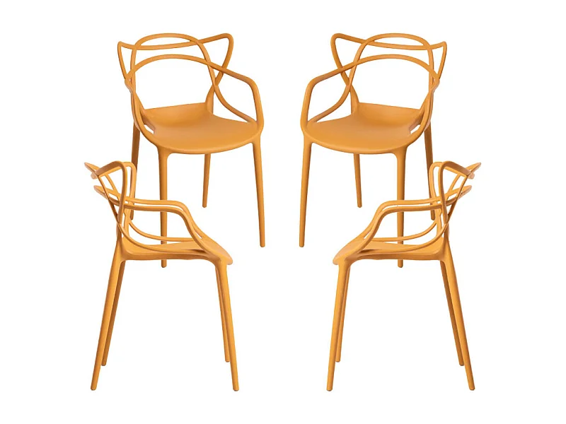 Packs Sillas Jardín - Pack 4 Sillas Korme - Mostaza