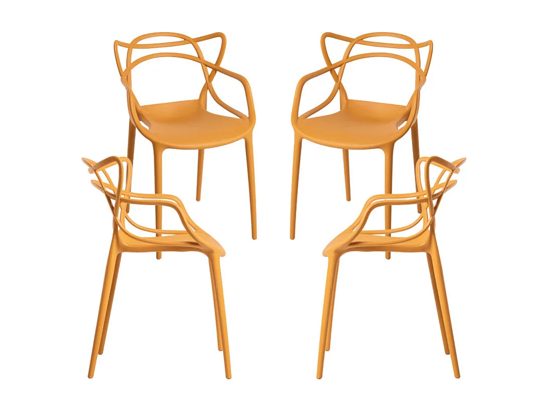 Packs Sillas Jardín - Pack 4 Sillas Korme - Mostaza
