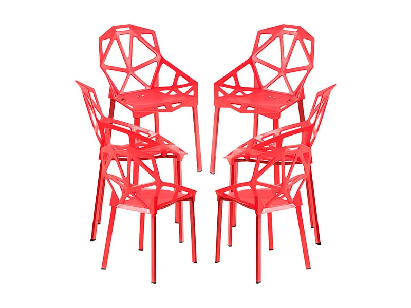Packs Sillas Comedor - Pack 6 Sillas Omega - Rojo