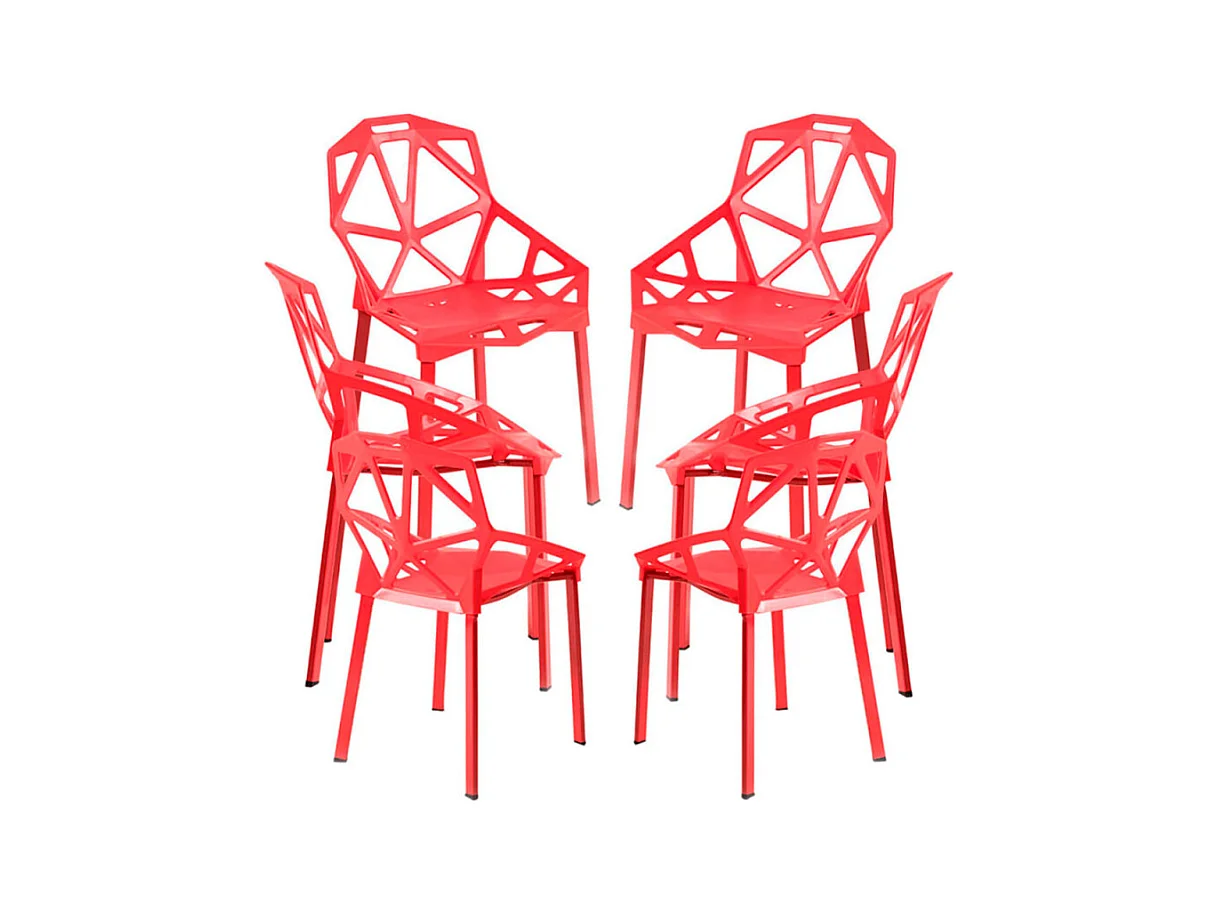 Packs Sillas Comedor - Pack 6 Sillas Omega - Rojo