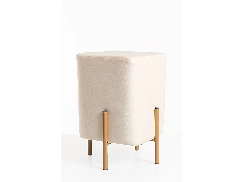 Taburetes Pequeños - Puff Roys Terciopelo - Beige