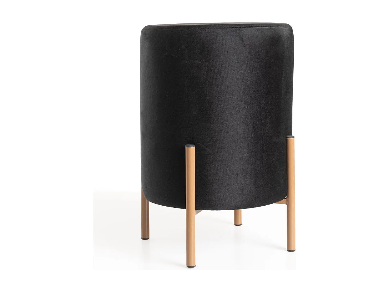 Taburetes Pequeños - Puff Mensy Terciopelo - Negro