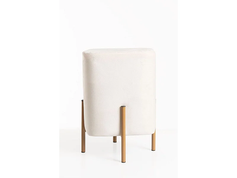 Taburetes Pequeños - Puff Roys Terciopelo - Blanco