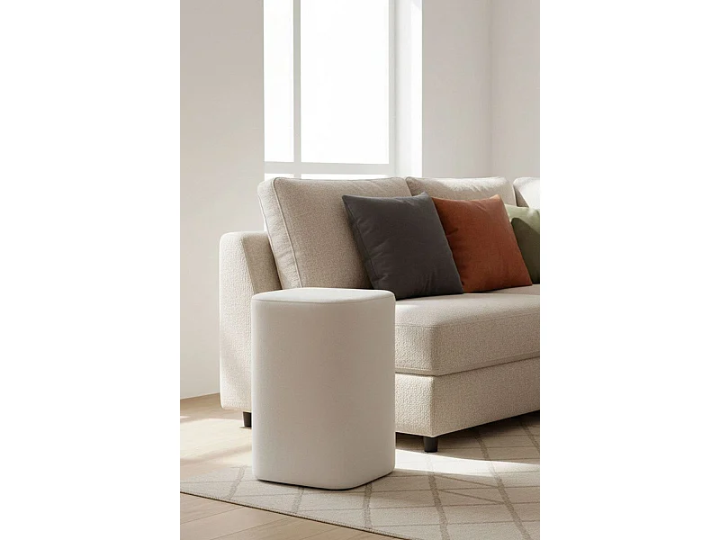 Taburetes Pequeños - Puff Laty Terciopelo - Blanco