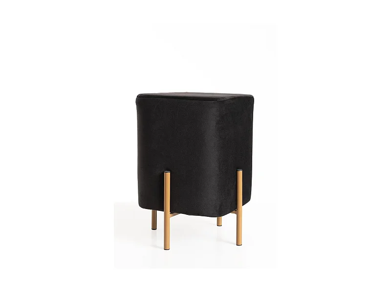 Taburetes Pequeños - Puff Roys Terciopelo - Negro