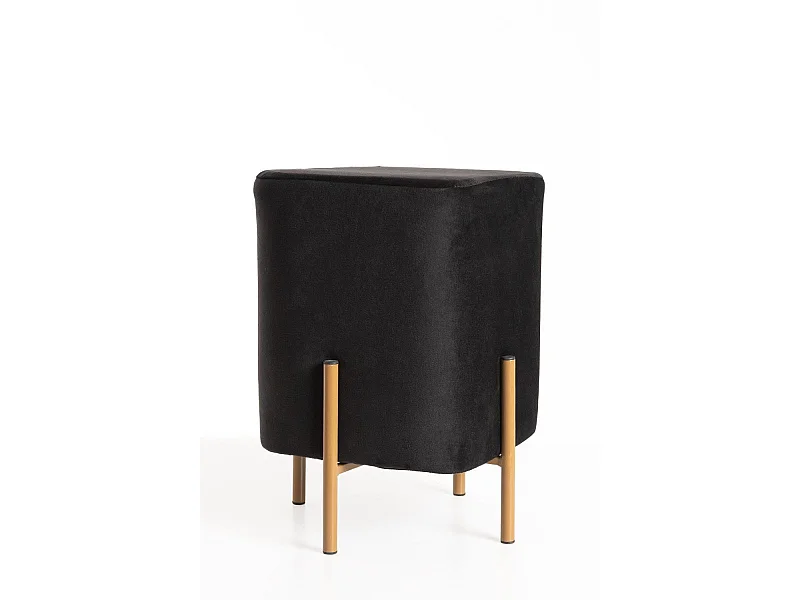 Taburetes Pequeños - Puff Roys Terciopelo - Negro