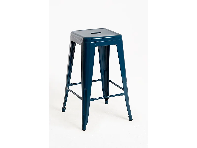 Lote de 6 Taburetes Torix Bajos - Azul Petróleo