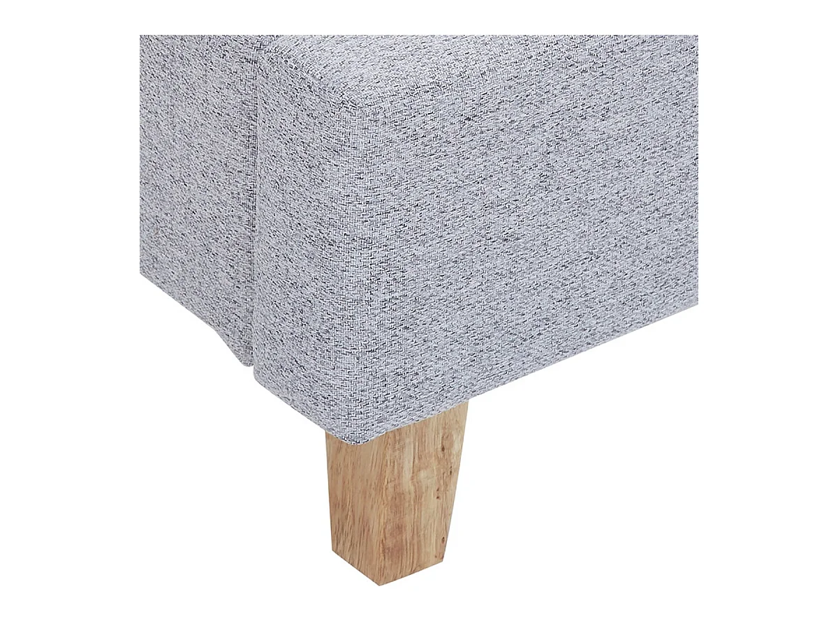 Ensemble Lit adulte 90x190cm avec tête de lit en tissu gris chiné - Milo + Matelas mémoire de forme - Memo HR