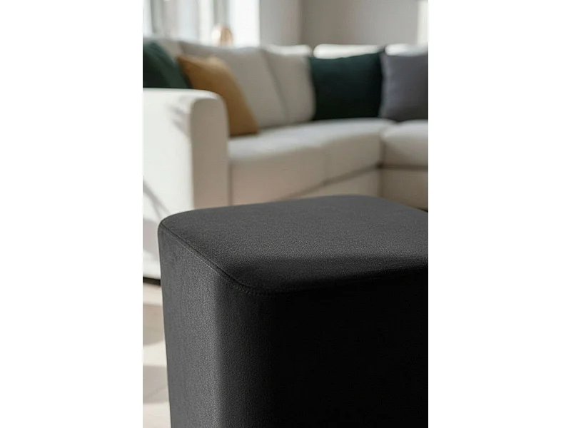 Taburetes Pequeños - Puff Laty Terciopelo - Negro