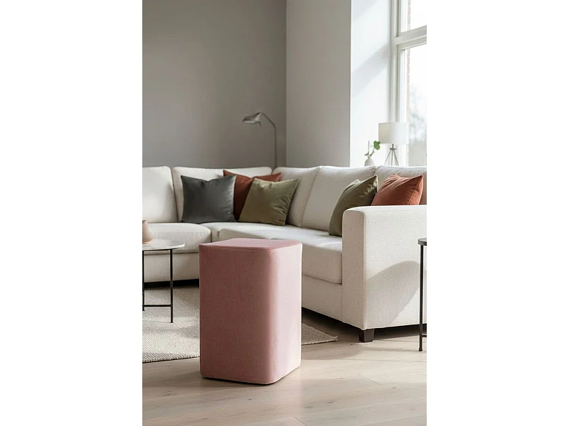 Taburetes Pequeños - Puff Laty Terciopelo - Rosa