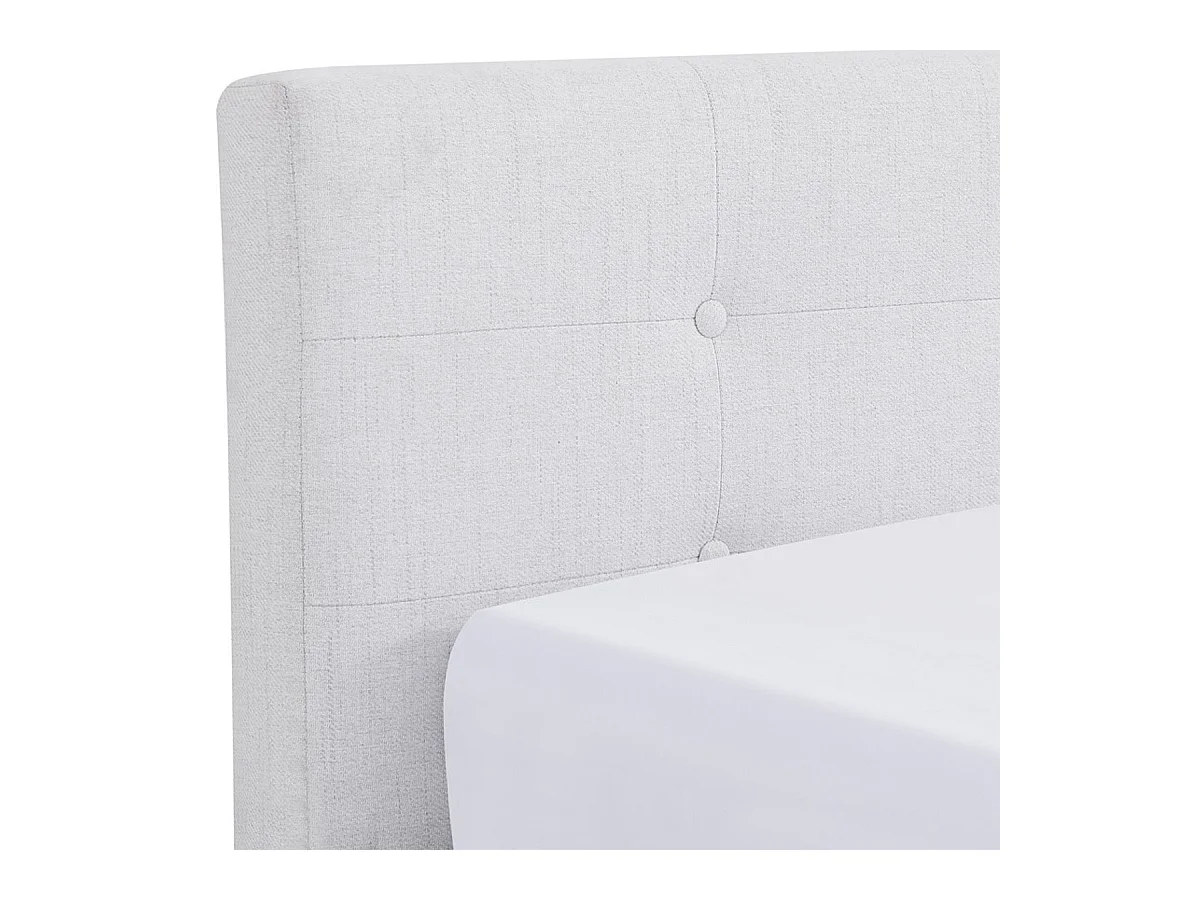 Ensemble Lit adulte 160x200cm avec tête de lit en tissu beige - Milo + Matelas mémoire de forme - Memo HR