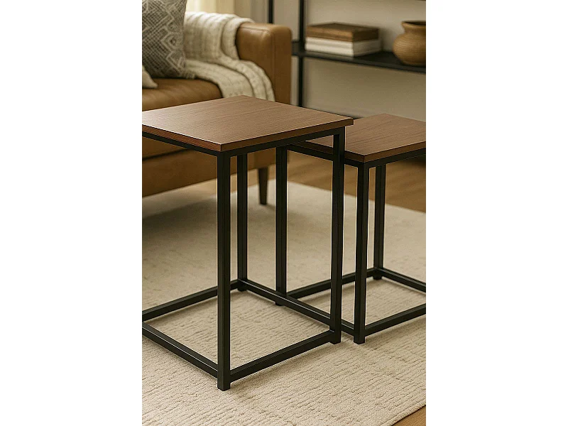 Mesas Auxiliares - Set 2 Mesas Centro Ceu - Marrón