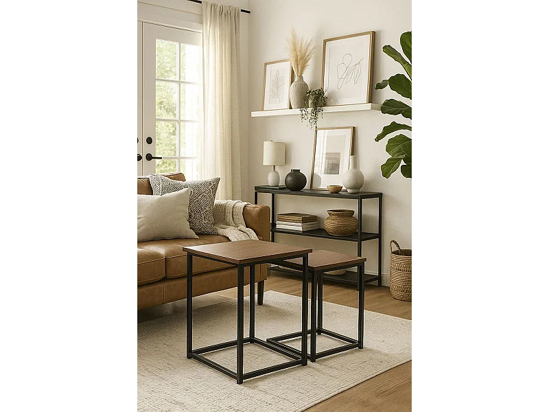 Mesas Auxiliares - Set 2 Mesas Centro Ceu - Marrón