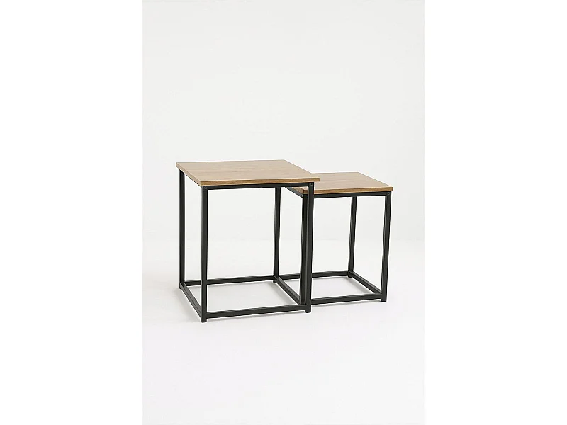 Mesas Auxiliares - Set 2 Mesas Centro Ceu - Marrón Claro