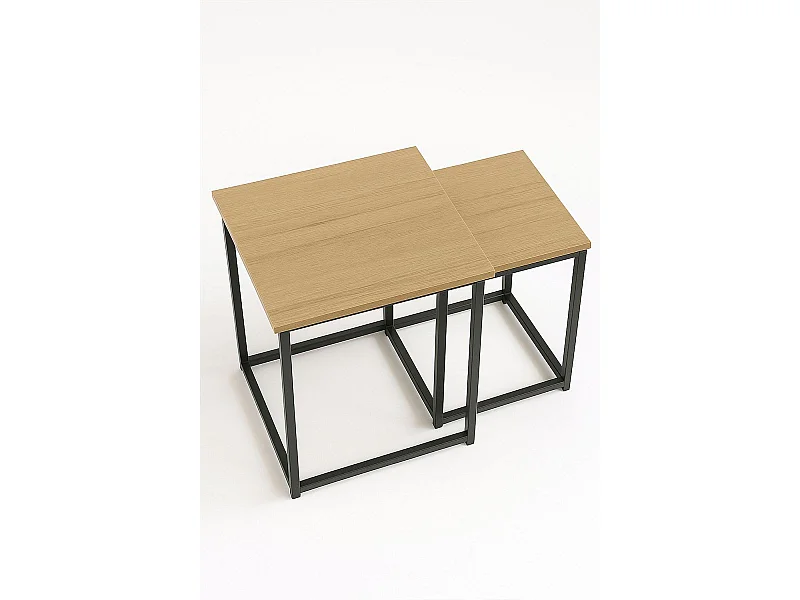 Mesas Auxiliares - Set 2 Mesas Centro Ceu - Marrón Claro