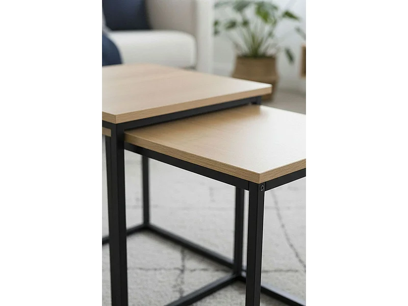 Mesas Auxiliares - Set 2 Mesas Centro Ceu - Marrón Claro