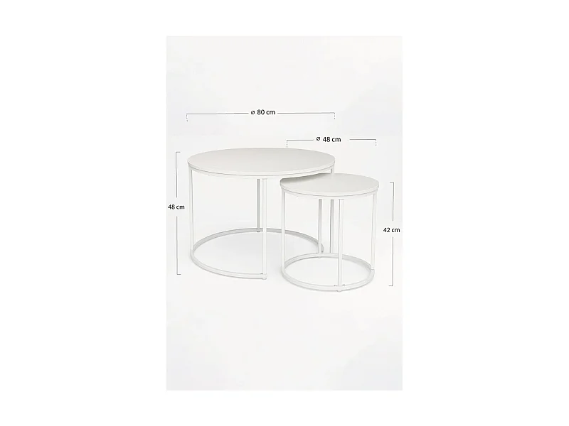 Mesas Auxiliares - Set 2 Mesas Centro Renty - Blanco
