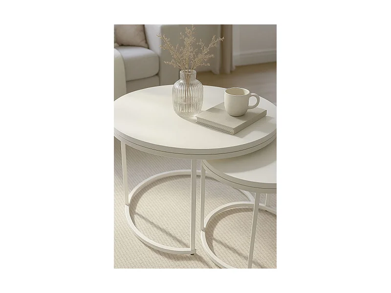 Mesas Auxiliares - Set 2 Mesas Centro Renty - Blanco