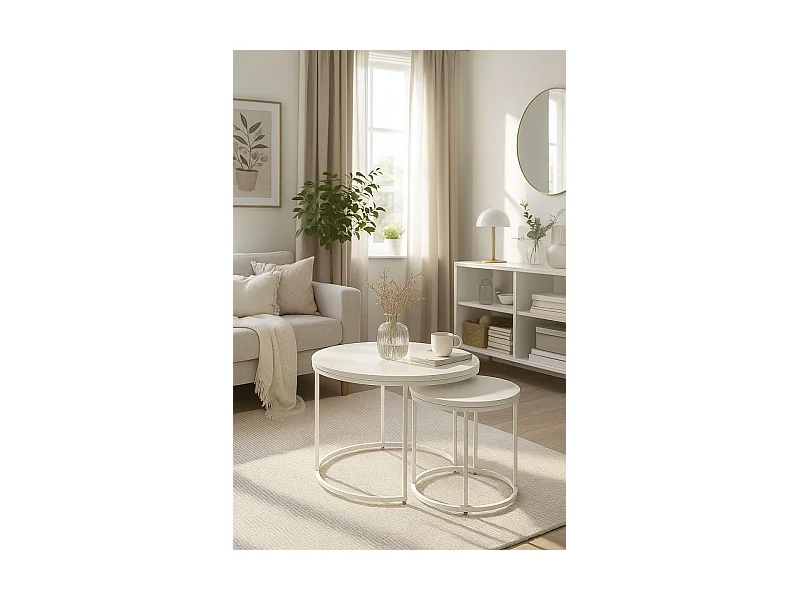 Mesas Auxiliares - Set 2 Mesas Centro Renty - Blanco