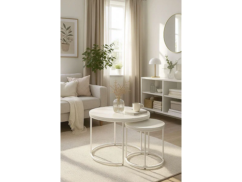 Mesas Auxiliares - Set 2 Mesas Centro Renty - Blanco