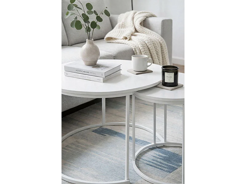 Mesas Auxiliares - Set 2 Mesas Centro Renty - Blanco