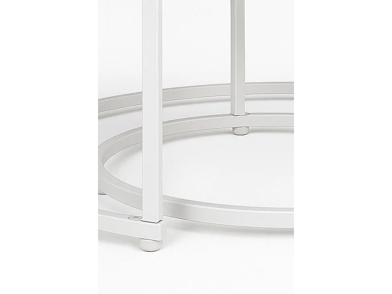 Mesas Auxiliares - Set 2 Mesas Centro Renty 80 - 48 cm - Blanco