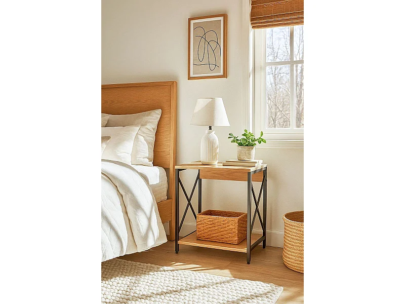 Mesas Auxiliares - Mesita de Noche Lesly - Negro