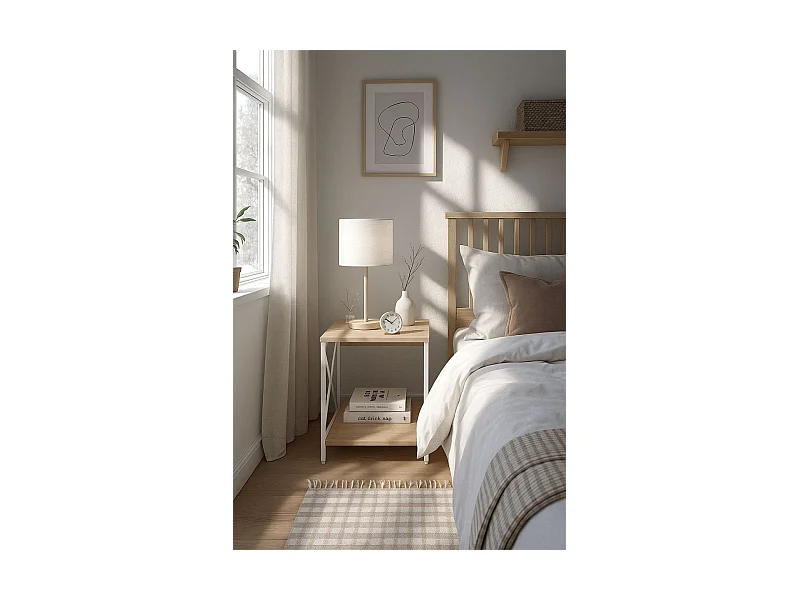 Mesas Auxiliares - Mesita de Noche Lesly - Blanco