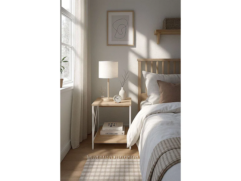 Mesas Auxiliares - Mesita de Noche Lesly - Blanco