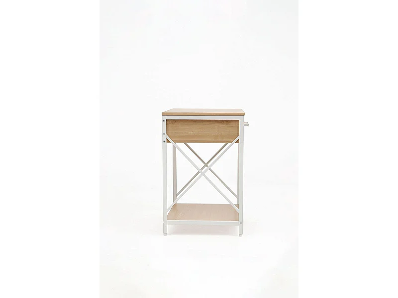 Mesas Auxiliares - Mesita de Noche con cajón Lesly - Blanco