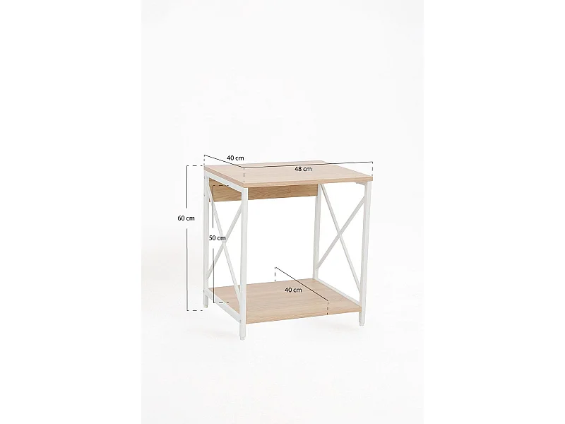 Mesas Auxiliares - Mesita de Noche con cajón Lesly - Blanco