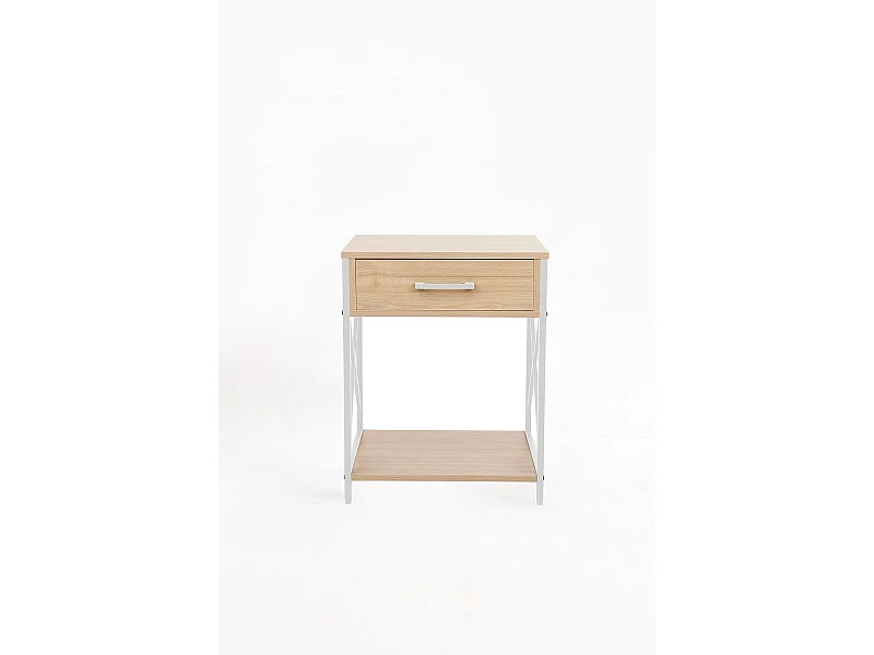 Mesas Auxiliares - Mesita de Noche con cajón Lesly - Blanco