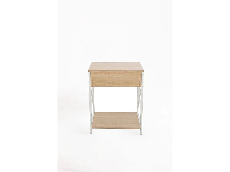 Mesas Auxiliares - Mesita de Noche con cajón Lesly - Blanco