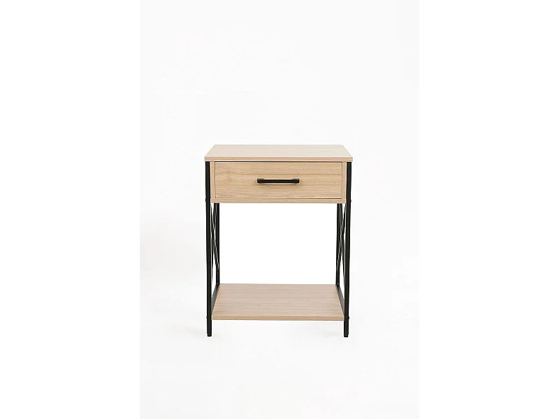 Mesas Auxiliares - Mesita de Noche con cajón Lesly - Negro