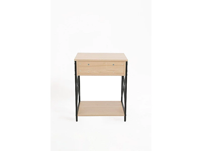 Mesas Auxiliares - Mesita de Noche con cajón Lesly - Negro