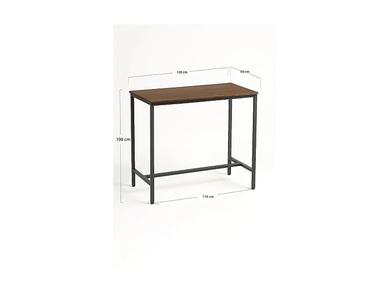 Mesas Auxiliares - Mesa Biro Alta Rectangular - Negro