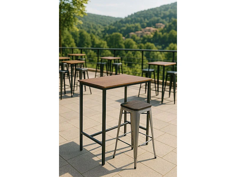 Mesas Auxiliares - Mesa Biro Alta Rectangular - Negro