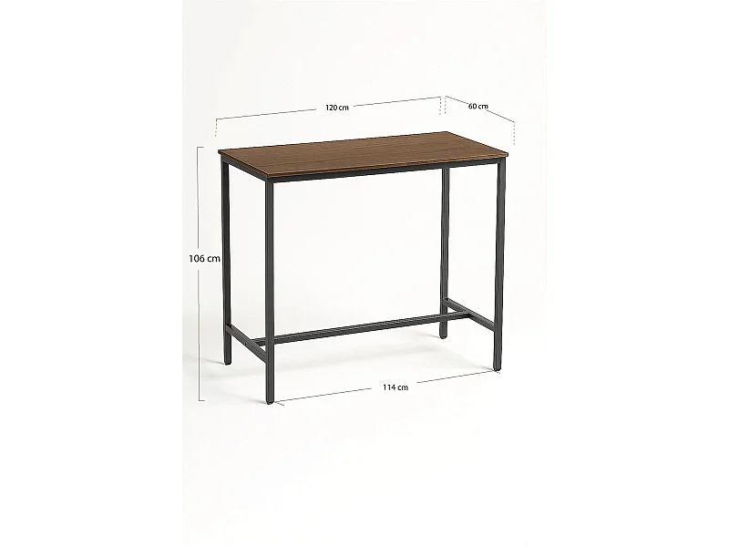 Mesas Bar - Mesa Biro Alta Rectangular - Madera oscura