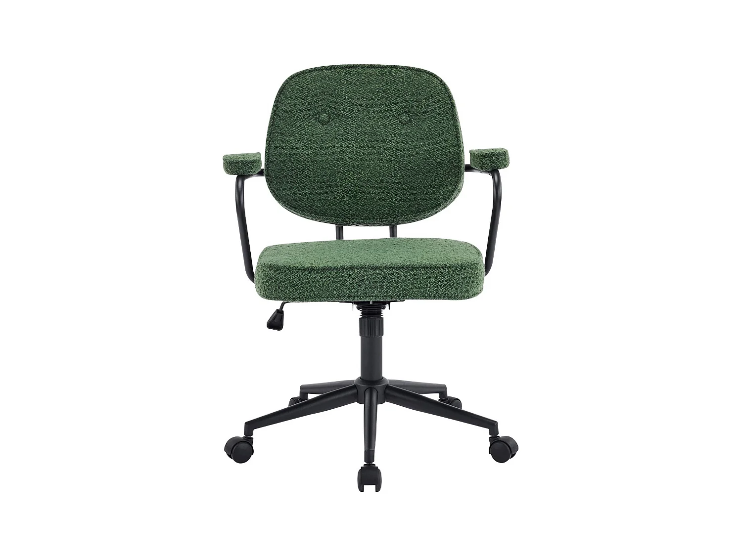 Fauteuil de bureau pivotant et réglable en hauteur en tissu bouclé vert - Ann