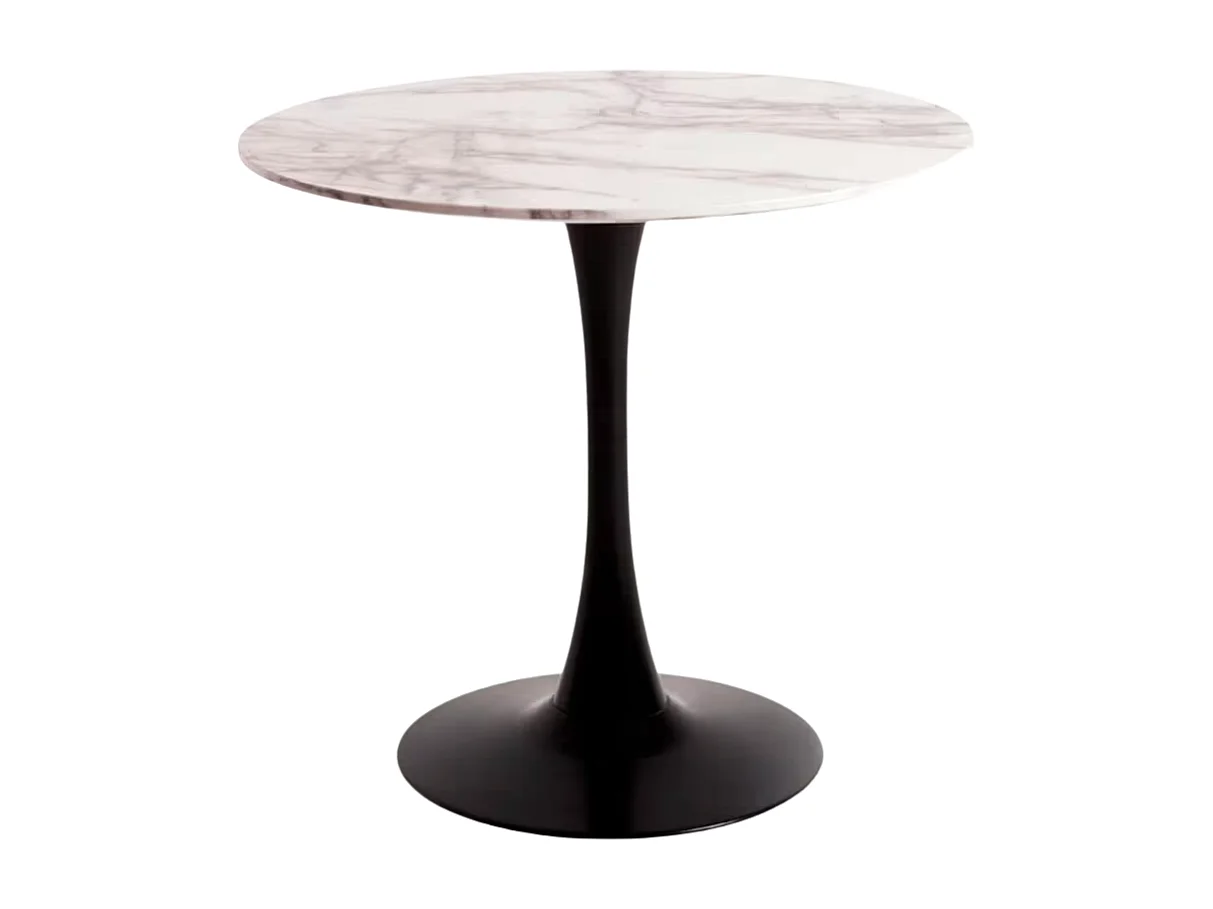 Estilo Nórdico - Mesa Kolio 80 cm Mármol - Negro