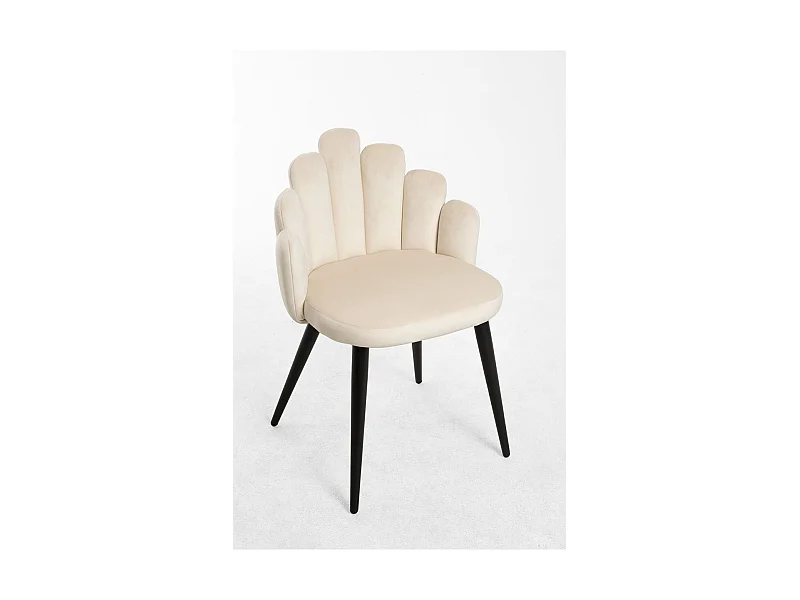Sillas Comedor - Silla Hand Terciopelo Patas Negras - Beige