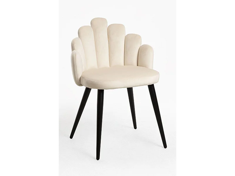 Sillas Comedor - Silla Hand Terciopelo Patas Negras - Beige