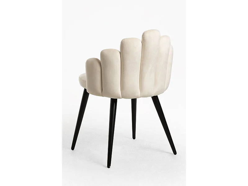 Sillas Comedor - Silla Hand Terciopelo Patas Negras - Beige