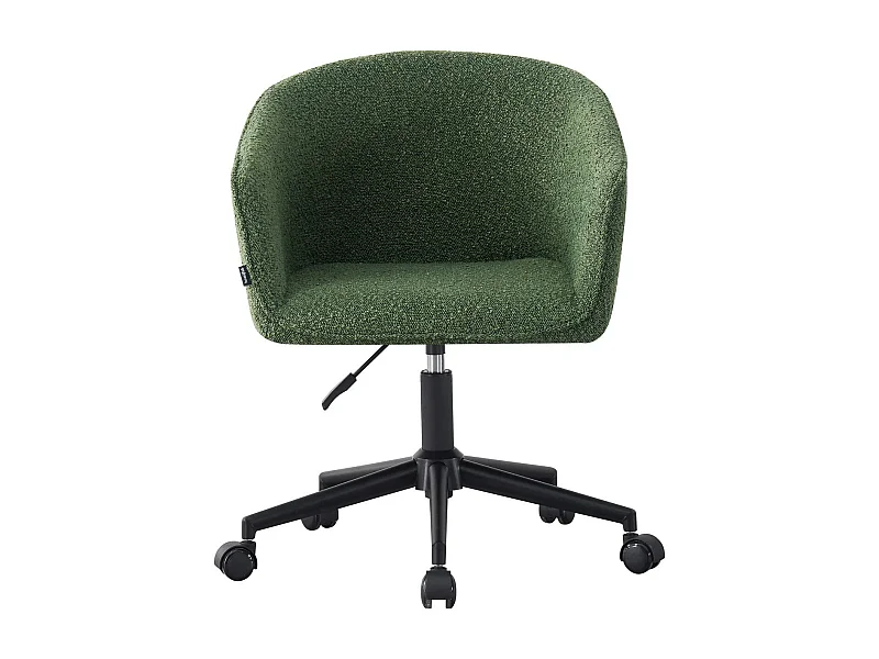 Fauteuil de bureau pivotant et réglable en hauteur en tissu bouclé vert - Marlo