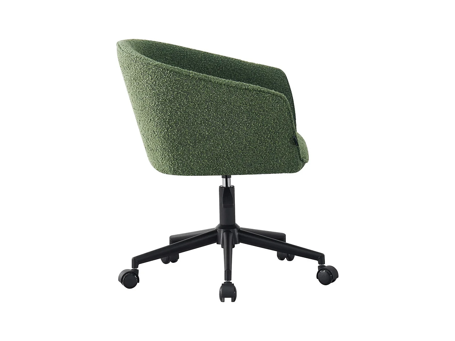 Fauteuil de bureau pivotant et réglable en hauteur en tissu bouclé vert - Marlo