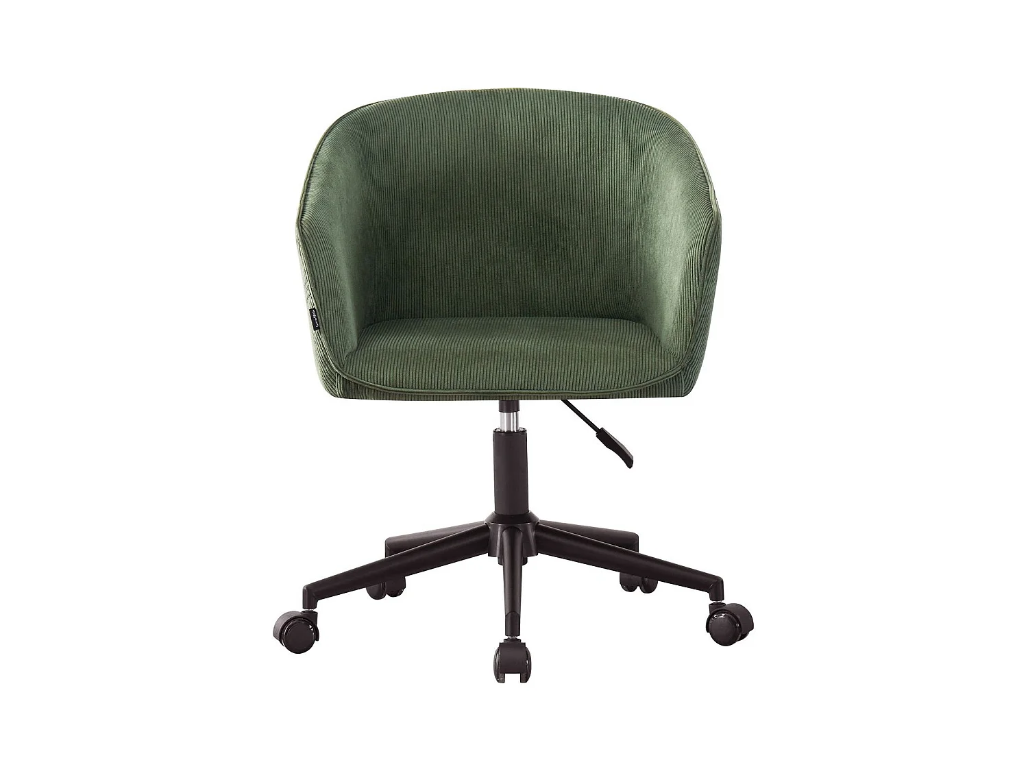 Fauteuil de bureau pivotant et réglable en hauteur en velours côtelé vert kaki - Marlo