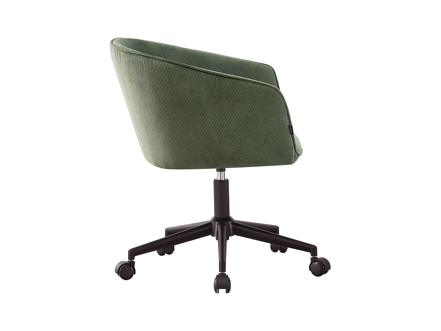 Fauteuil de bureau pivotant et réglable en hauteur en velours côtelé vert kaki - Marlo